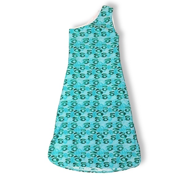 Vivienne Walker Ocular Blue: The One Shoulder Midi Dress Size XS - Picture 5 of 16